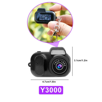 Mini Camera with Screen HD 1080P with Flash Lamp and Battery Dock Portable Retro Ultra Compact Mini Camera Video Recorder Y4000