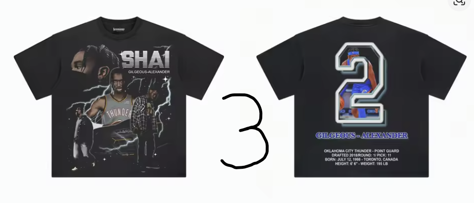 SHAI GILGEOUS ALEXANDER Short Sleeves Basketball Fans Gift Oklahoma Thunder - Mens/Womens